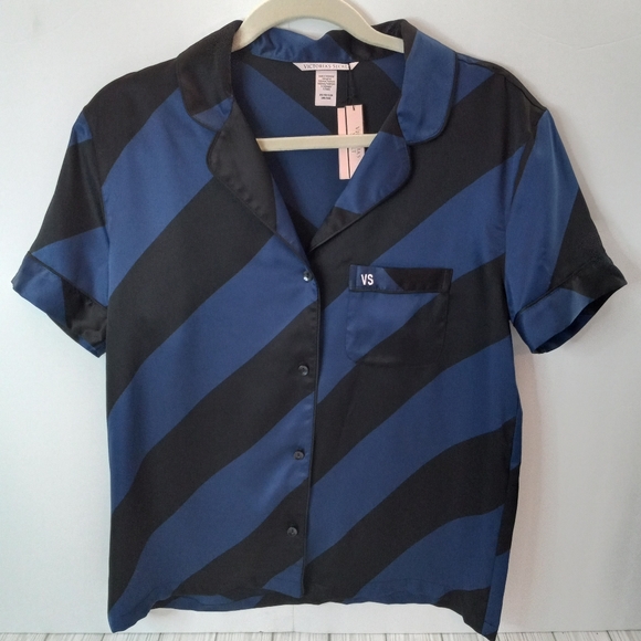 Victoria's Secret Striped Pajama Top - Picture 1 of 7